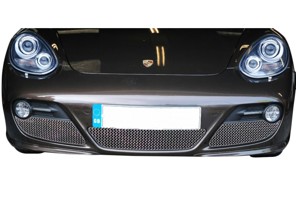 Ensemble de grilles en acier inoxydable pour pare-chocs avant ZunSport. Porsche Cayman 987 MKII